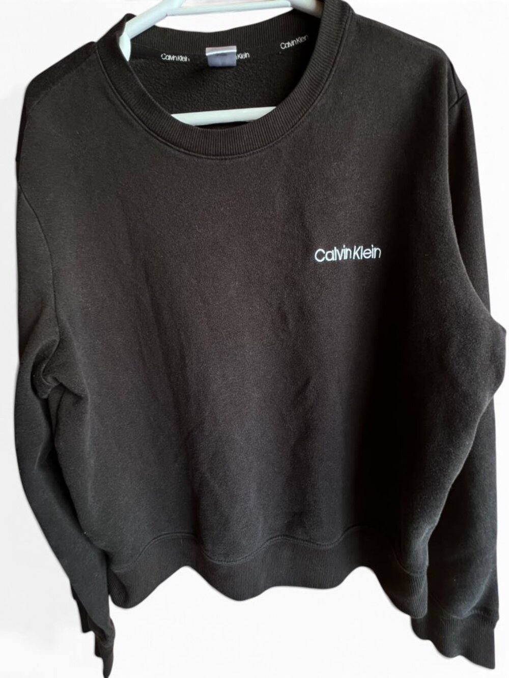 Calvin Klein Black Long Sleeve Logo Lounge Sweatshirt Medium
